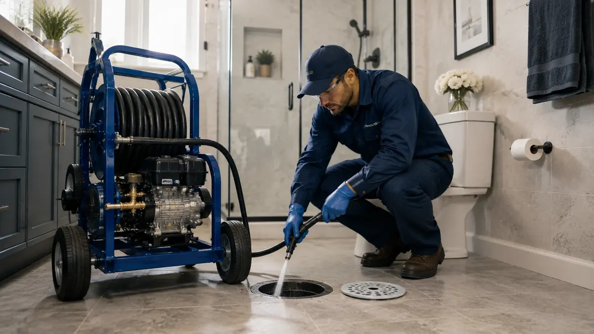 Bathroom Drain Hydro Jetting in Mendota