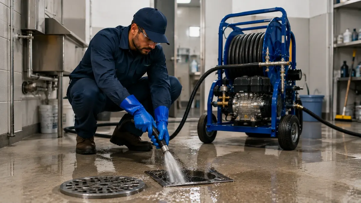 Floor Drain Hydro Jet Cleaning in Mendota