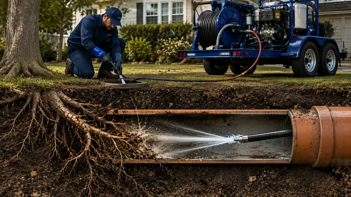 Tree Root Removal with Hydro Jetting in Mendota